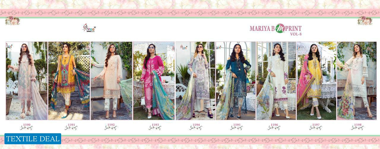 MARIA B MPRINT VOL 8 BY SHREE FABS CAMBRIC LAWN PAKISTANI SUITS