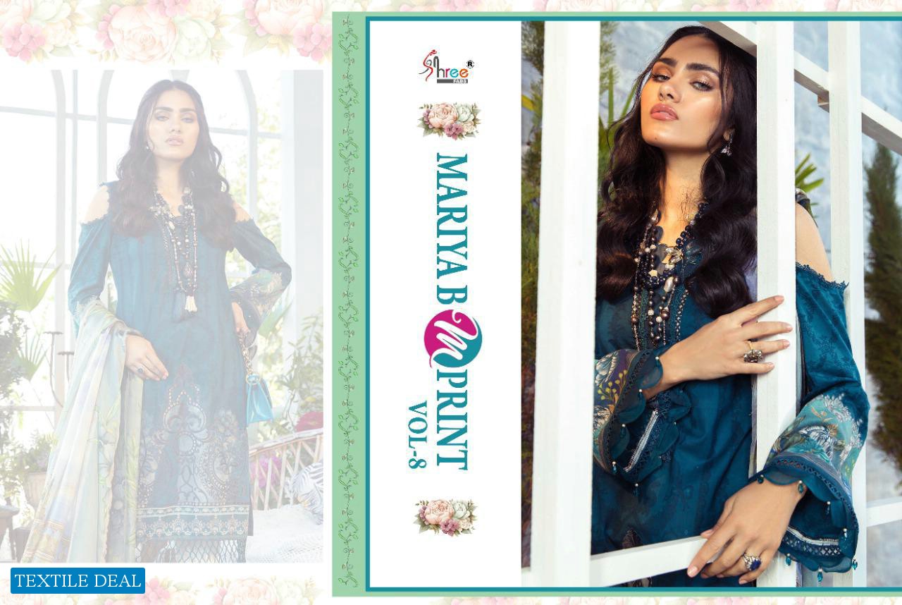 MARIA B MPRINT VOL 8 BY SHREE FABS CAMBRIC LAWN PAKISTANI SUITS