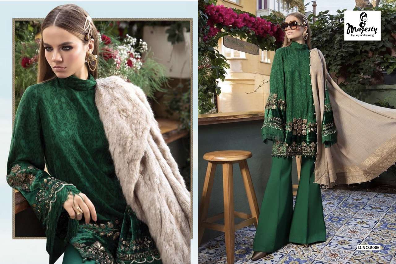 MARIA B VOL 5 BY MAJESTY JAM SILK COTTON PAKISTANI PRINT WITH PATCH SALWAR KAMEEZ IN INDIA