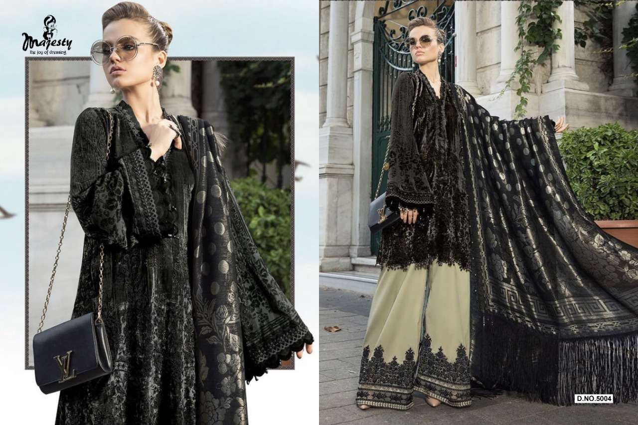 MARIA B VOL 5 BY MAJESTY JAM SILK COTTON PAKISTANI PRINT WITH PATCH SALWAR KAMEEZ IN INDIA