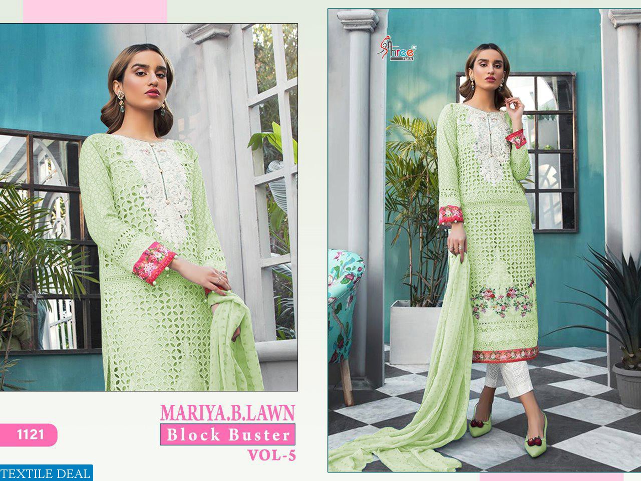 MARIYA B LAWN BLOCK BUSTER VOL 5 BY SHREE FABS COTTON SIFLY WORK PAKISTANI SUITS
