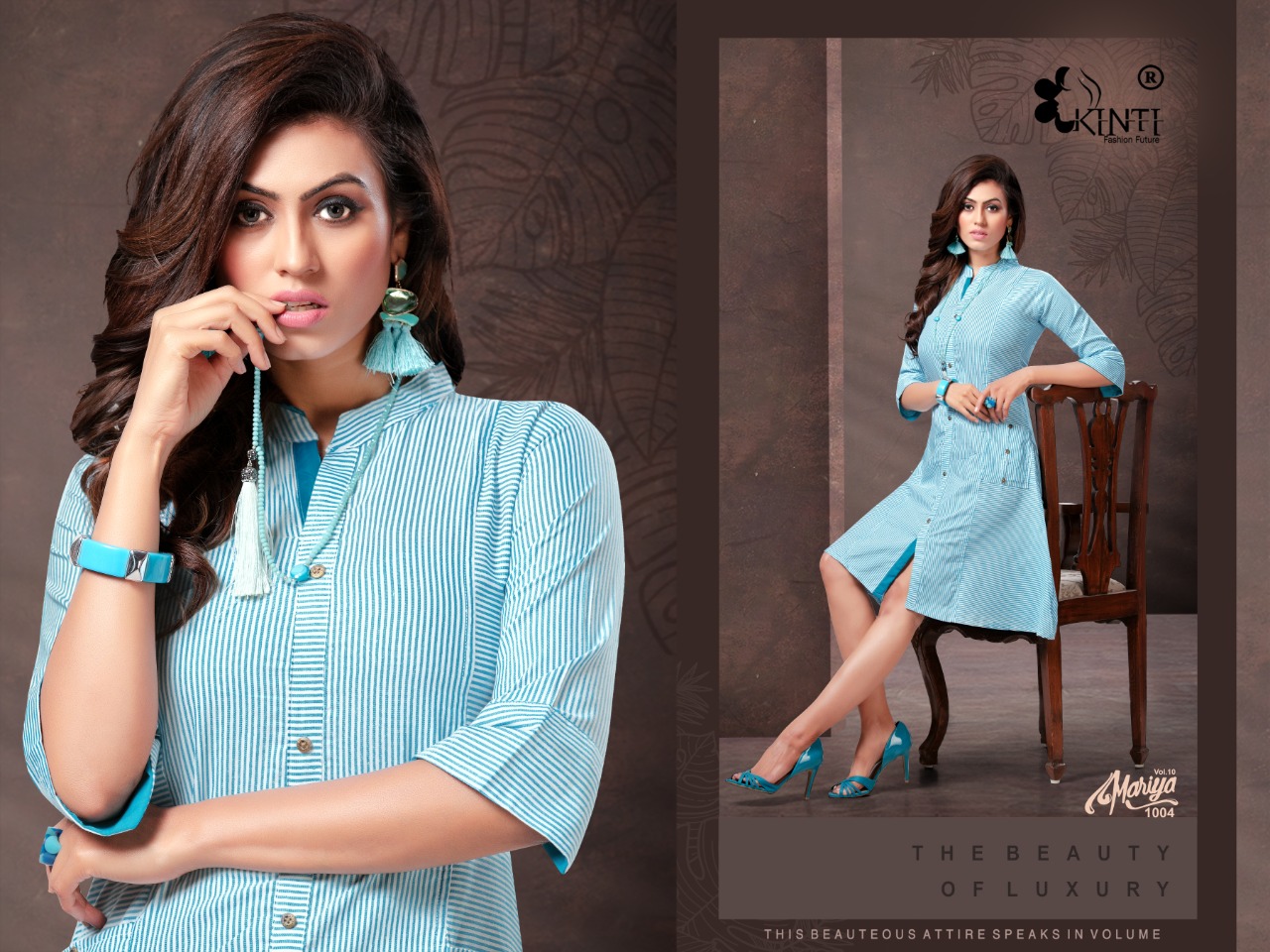 MARIYA VOL 10 BY KINTI HANDLOOM STRIPS WITH POCKET CASUAL WEAR KURTI DEALER