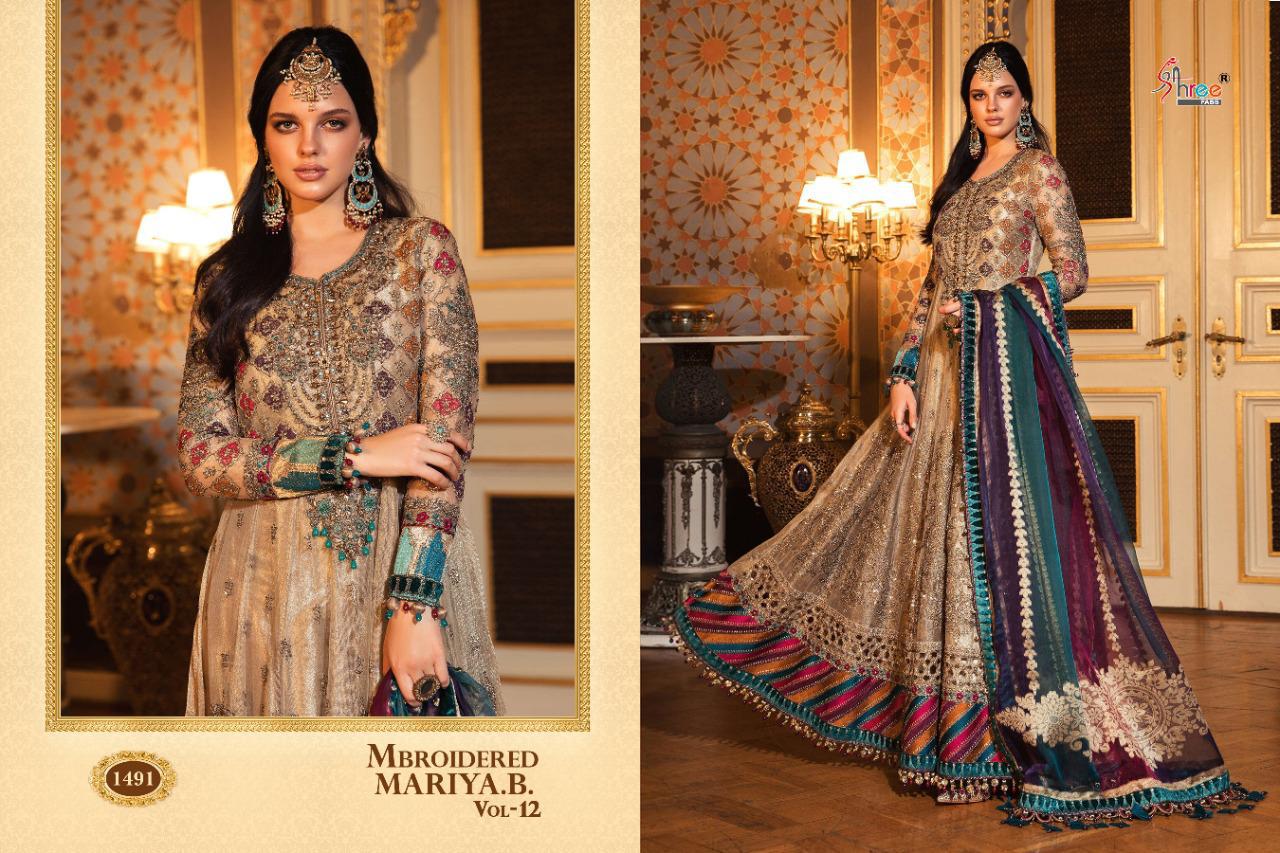 MBROIDERED MARIA B VOL 12 BY SHREE FABS ORGANZA NET PAKISTANI EMBROIDERY SALWAR KAMEEZ