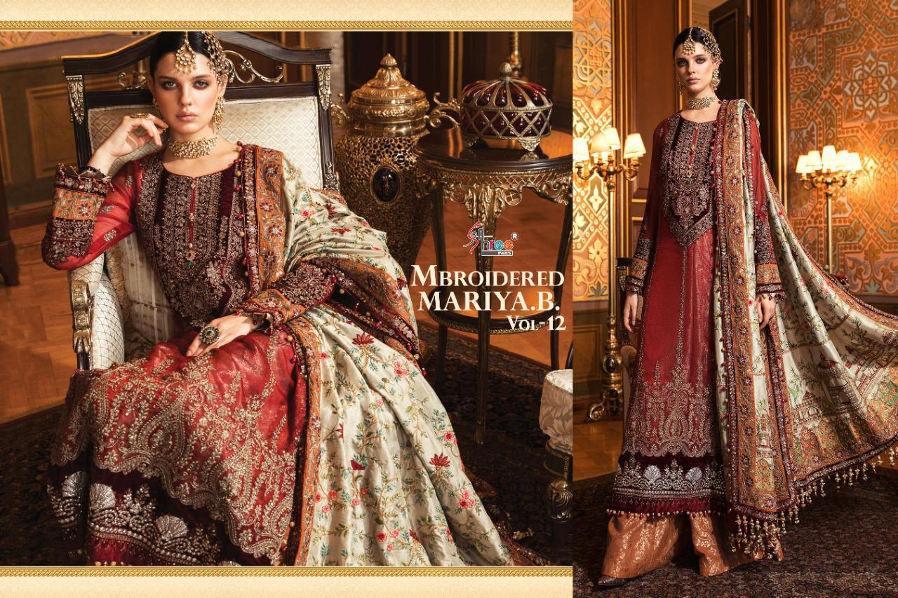 MBROIDERED MARIA B VOL 12 BY SHREE FABS ORGANZA NET PAKISTANI EMBROIDERY SALWAR KAMEEZ