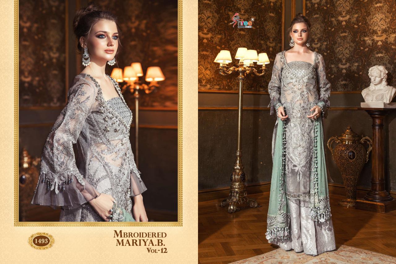 MBROIDERED MARIA B VOL 12 BY SHREE FABS ORGANZA NET PAKISTANI EMBROIDERY SALWAR KAMEEZ