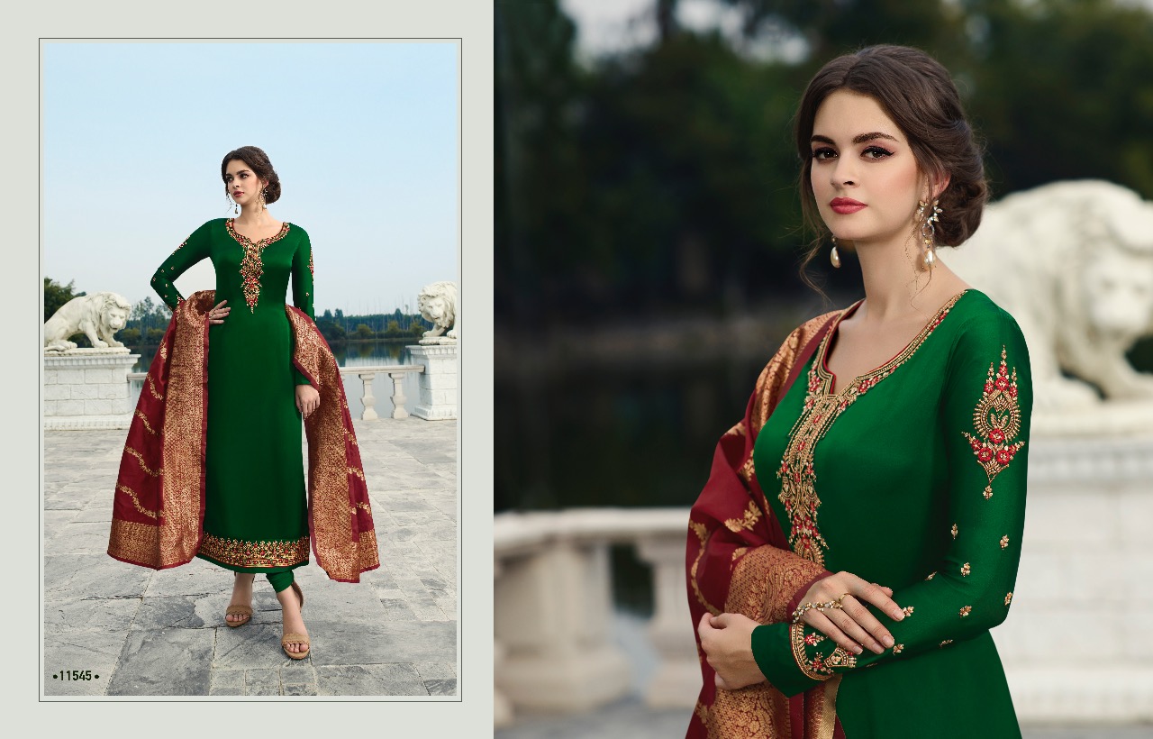 MEERA TRENDZ ZISA BANARASI VOL 7 SATIN GEORGETTE EMBROIDERY SALWAR KAMEEZ