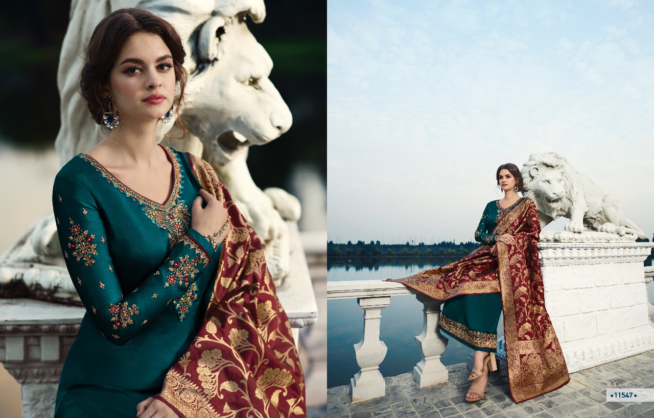 MEERA TRENDZ ZISA BANARASI VOL 7 SATIN GEORGETTE EMBROIDERY SALWAR KAMEEZ