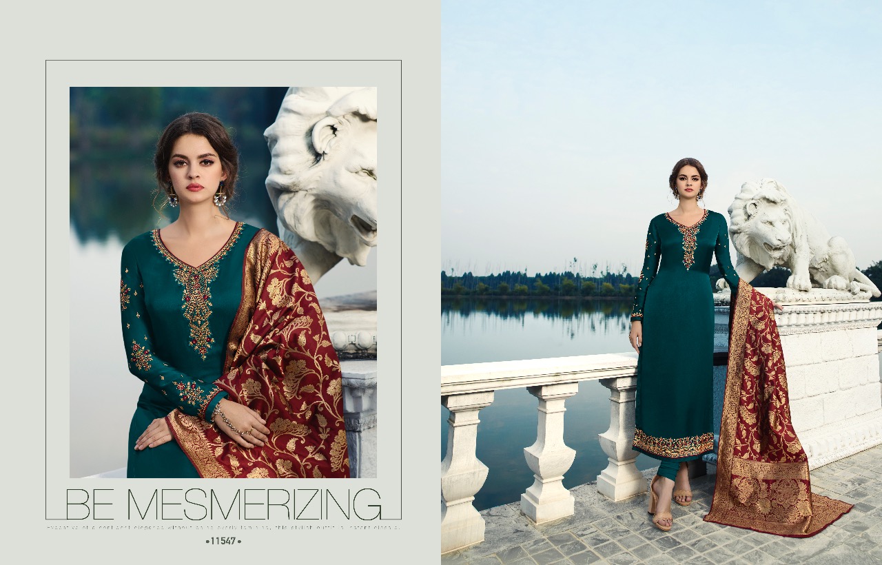 MEERA TRENDZ ZISA BANARASI VOL 7 SATIN GEORGETTE EMBROIDERY SALWAR KAMEEZ