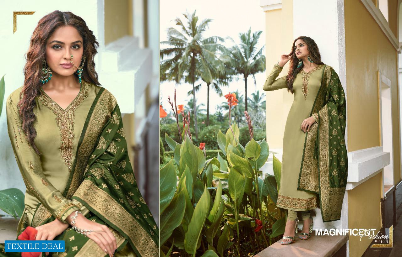MEERA TRENDZ ZISA BANARASI VOL 9 11901-11908 SERIES SATIN GEORGETTE FESTIVAL WEAR SALWAR SUITS