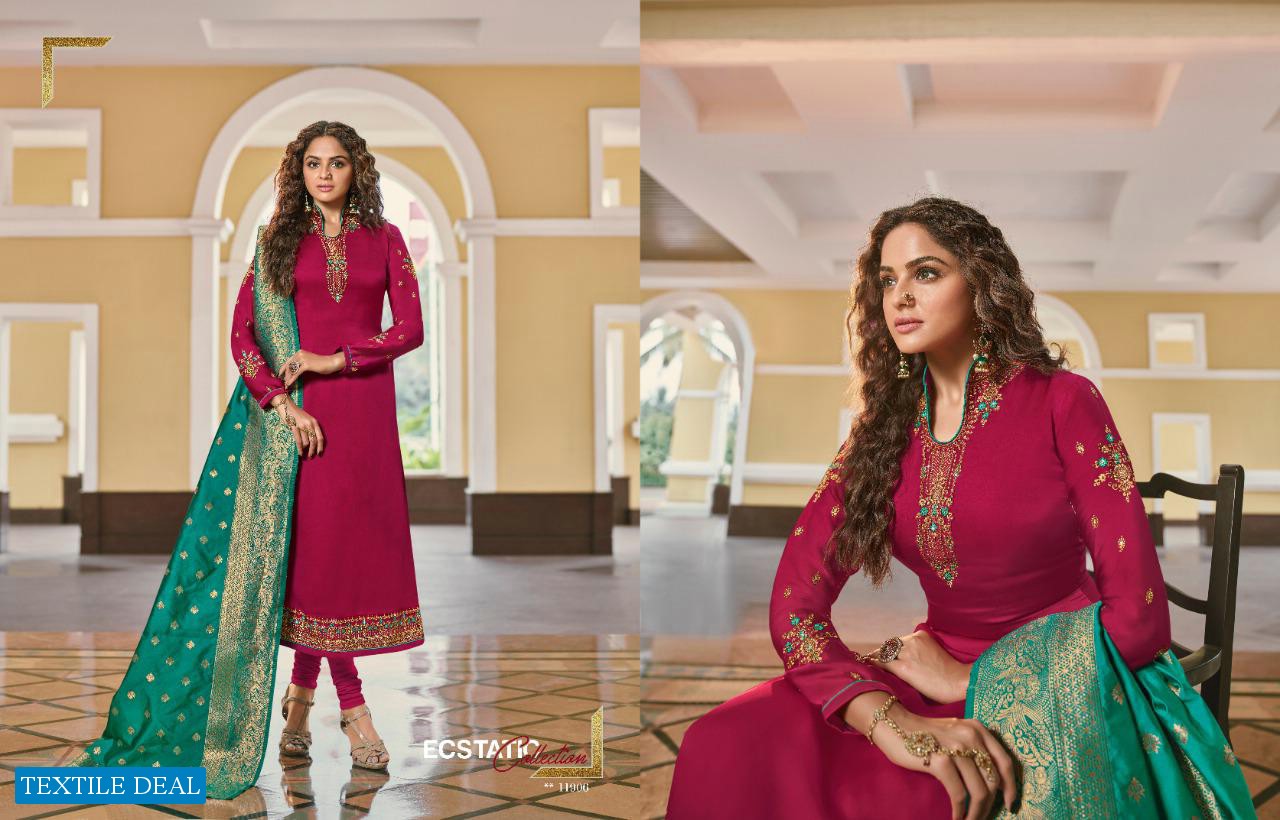 MEERA TRENDZ ZISA BANARASI VOL 9 11901-11908 SERIES SATIN GEORGETTE FESTIVAL WEAR SALWAR SUITS
