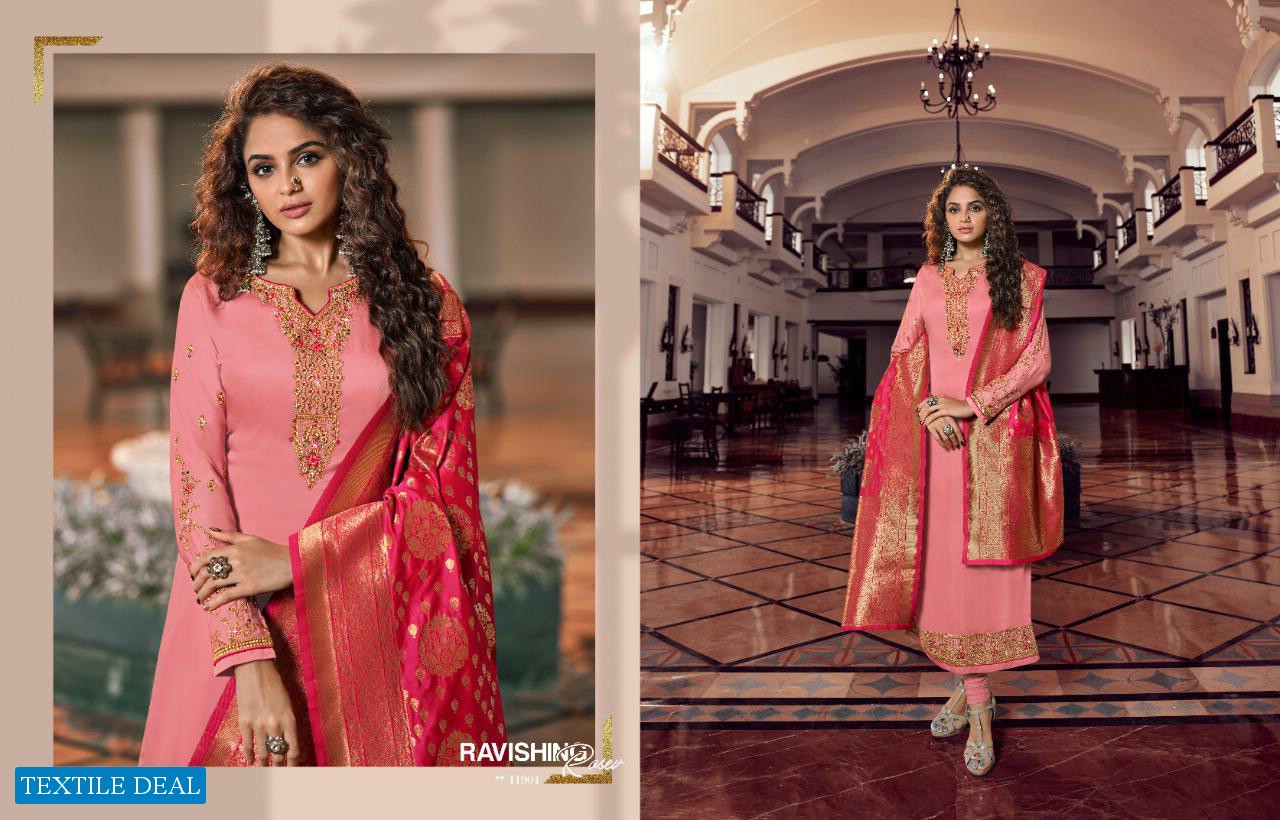 MEERA TRENDZ ZISA BANARASI VOL 9 11901-11908 SERIES SATIN GEORGETTE FESTIVAL WEAR SALWAR SUITS