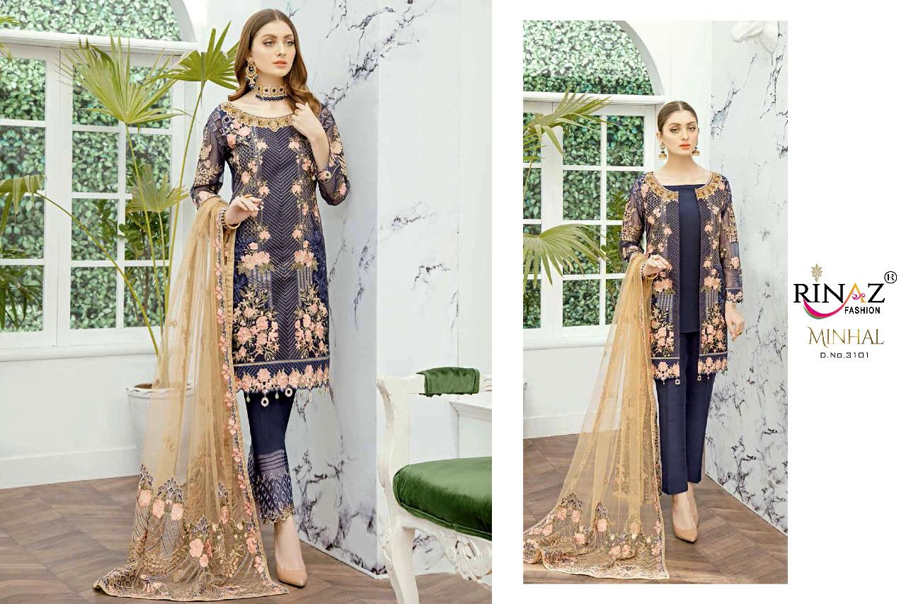 MINHAL VOL 2 BY RINAZ FASHION GEORGETTE WITH EMBROIDERY EXCLUSIVE TRENDING SERIES OF PAKISTANI SUIT CONCEPT