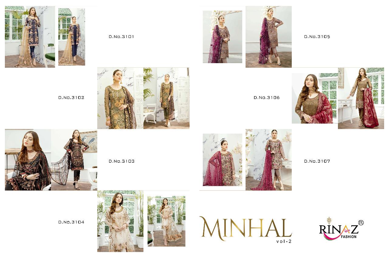 MINHAL VOL 2 BY RINAZ FASHION GEORGETTE WITH EMBROIDERY EXCLUSIVE TRENDING SERIES OF PAKISTANI SUIT CONCEPT