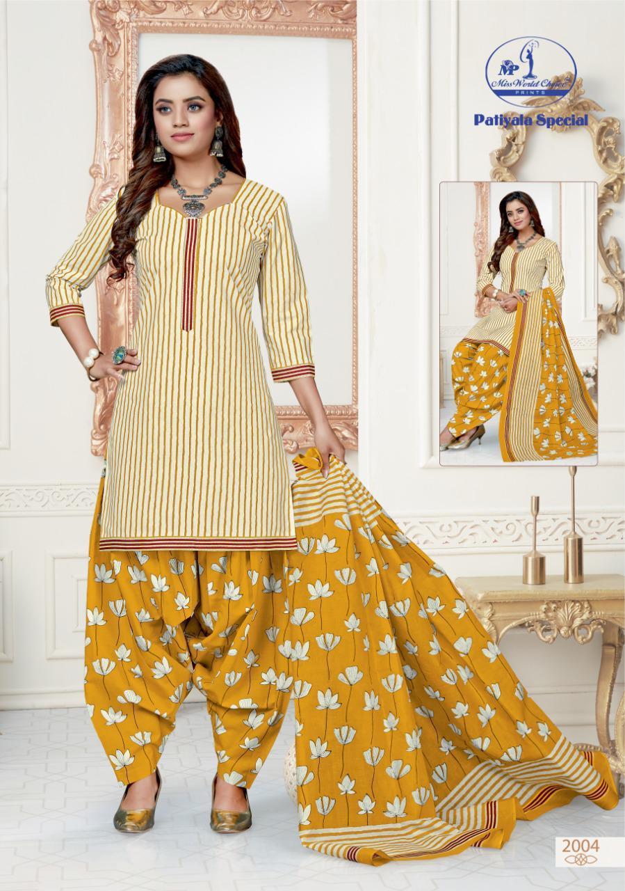 MISS WORLD CHOICE PATIYALA VOL 20 COTTON DAILY WEAR PATIYALA STYLE SUITS AT LOWEST RATE