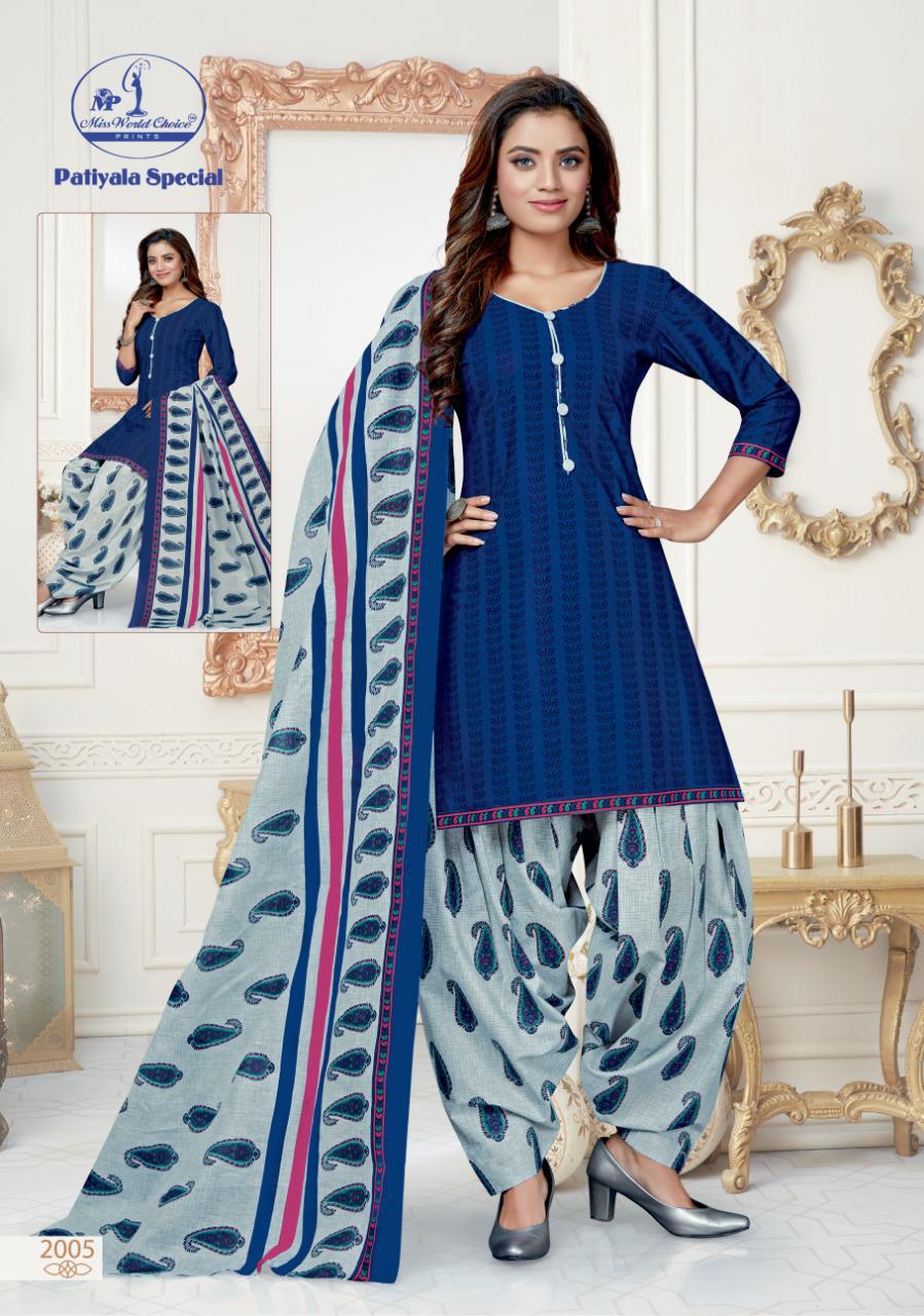 MISS WORLD CHOICE PATIYALA VOL 20 COTTON DAILY WEAR PATIYALA STYLE SUITS AT LOWEST RATE