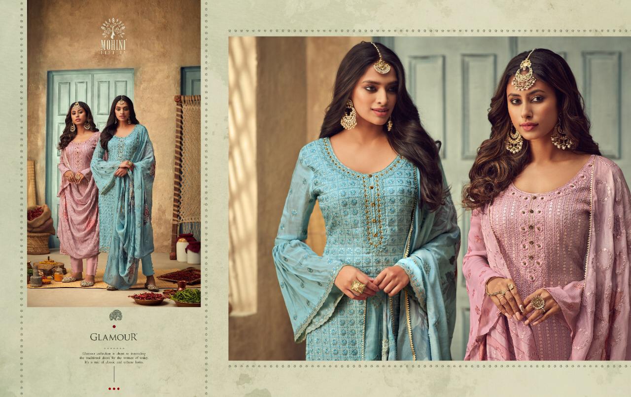 MOHINI FASHION GLAMOUR VOL 84 PURE CHINON HEAVY ATTRACTIVE LOOK SALWAR SUITS