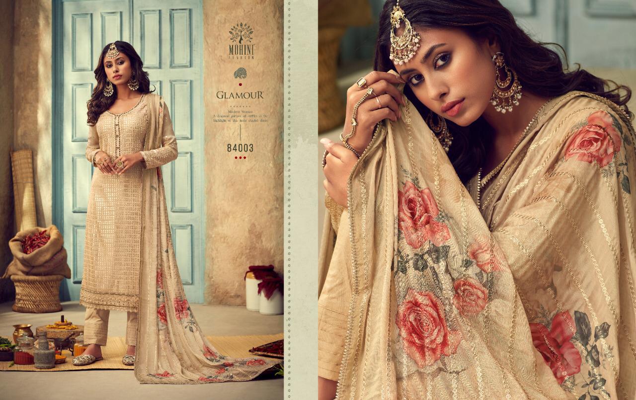 MOHINI FASHION GLAMOUR VOL 84 PURE CHINON HEAVY ATTRACTIVE LOOK SALWAR SUITS