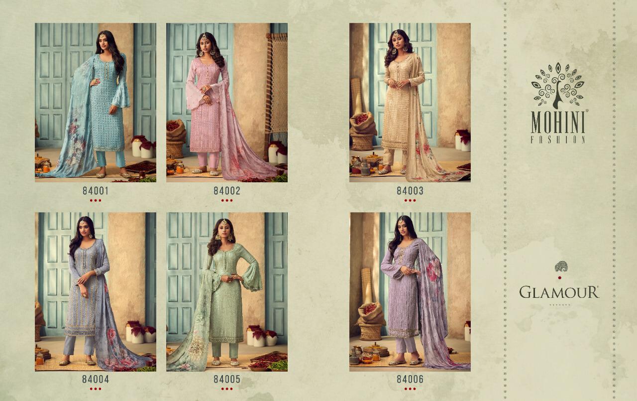 MOHINI FASHION GLAMOUR VOL 84 PURE CHINON HEAVY ATTRACTIVE LOOK SALWAR SUITS