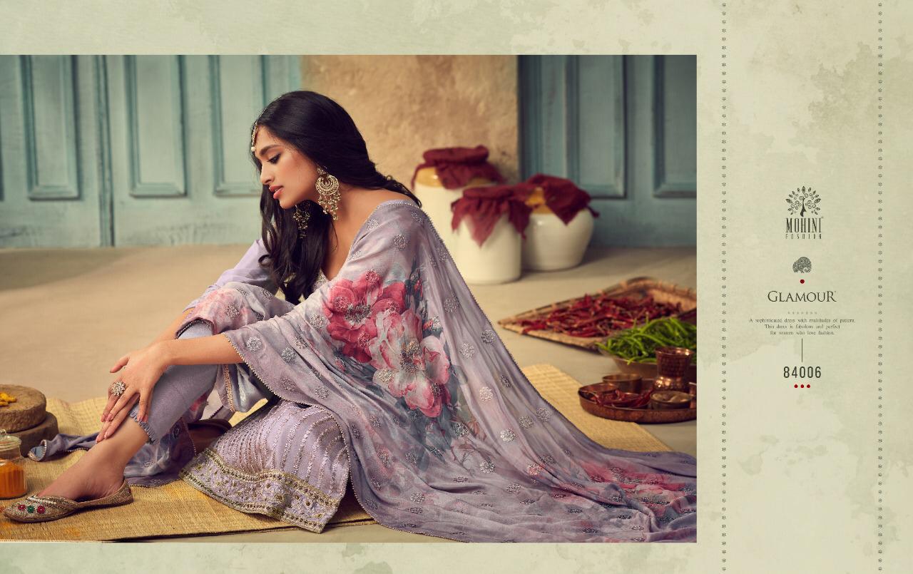 MOHINI FASHION GLAMOUR VOL 84 PURE CHINON HEAVY ATTRACTIVE LOOK SALWAR SUITS