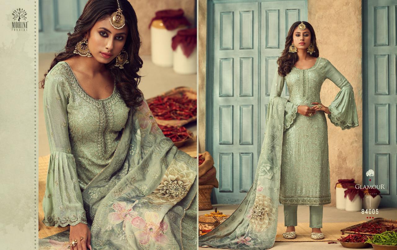 MOHINI FASHION GLAMOUR VOL 84 PURE CHINON HEAVY ATTRACTIVE LOOK SALWAR SUITS