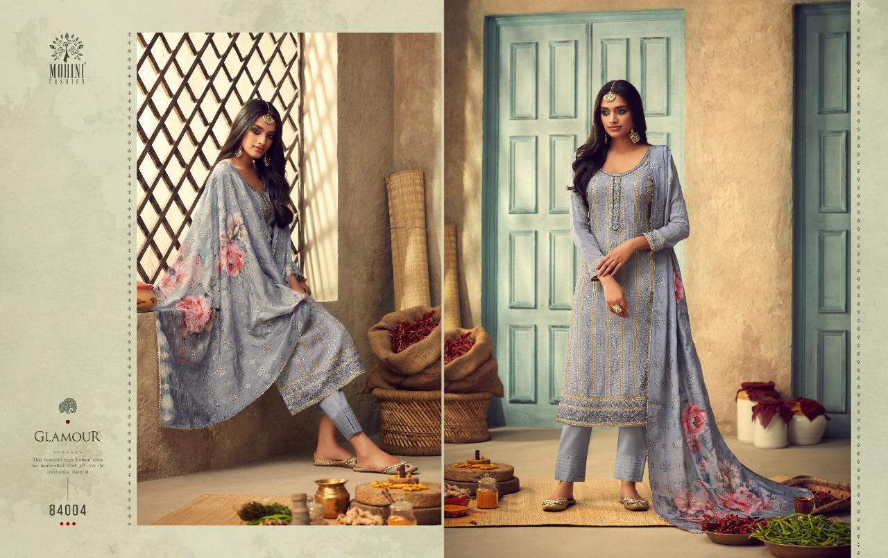 MOHINI FASHION GLAMOUR VOL 84 PURE CHINON HEAVY ATTRACTIVE LOOK SALWAR SUITS