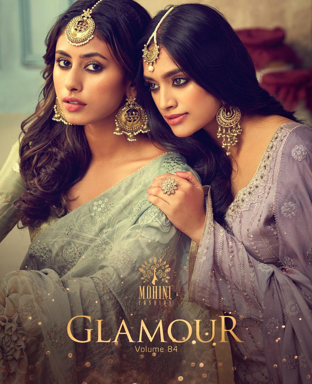 MOHINI FASHION GLAMOUR VOL 84 PURE CHINON HEAVY ATTRACTIVE LOOK SALWAR SUITS