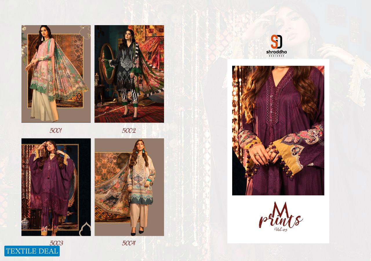 MPRINT VOL 5 BY SHRADDHA LAWN COTTON PAKISTANI DRESS MATERIALS