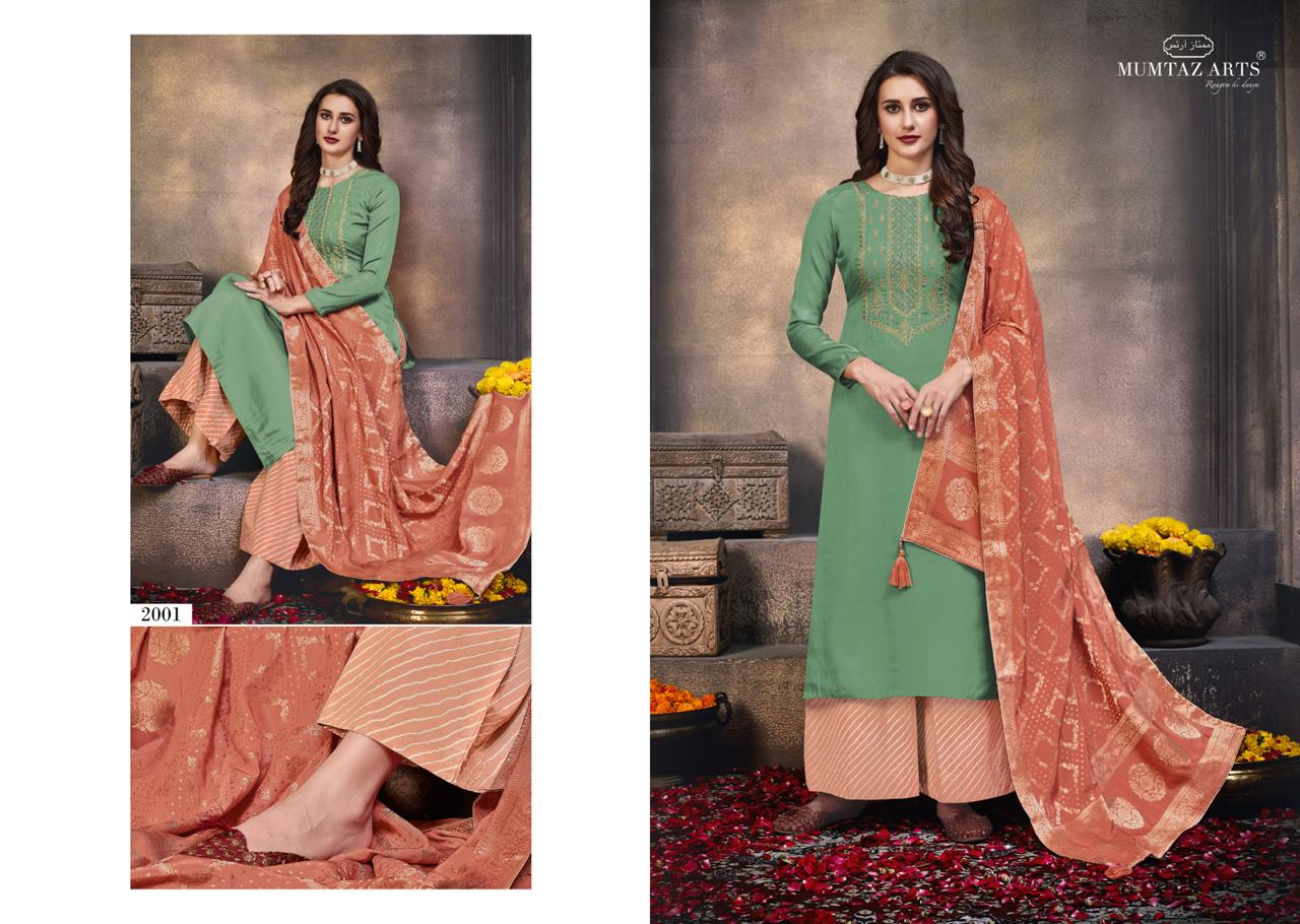 MUMTAZ ART LAUNCH LAMHE JAM SILK FESTIVE WEAR COLLECTION SUIT SELLER