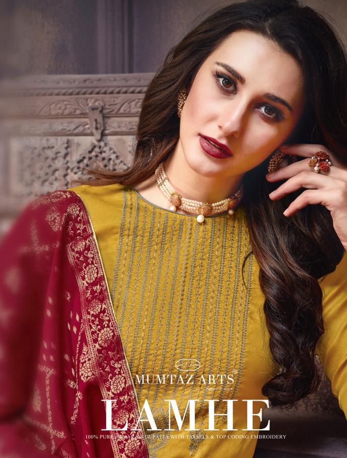 MUMTAZ ART LAUNCH LAMHE JAM SILK FESTIVE WEAR COLLECTION SUIT SELLER