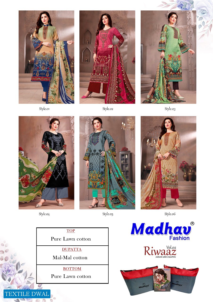 Madhav Riwaaz Vol-2 Wholesale Lawn Cotton Dress Material