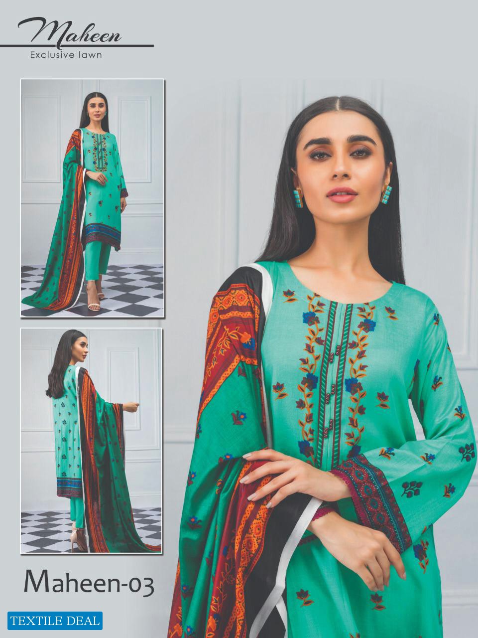 Maheen Printed Lawn Cotton Printed Wholesale lawn Dress Material