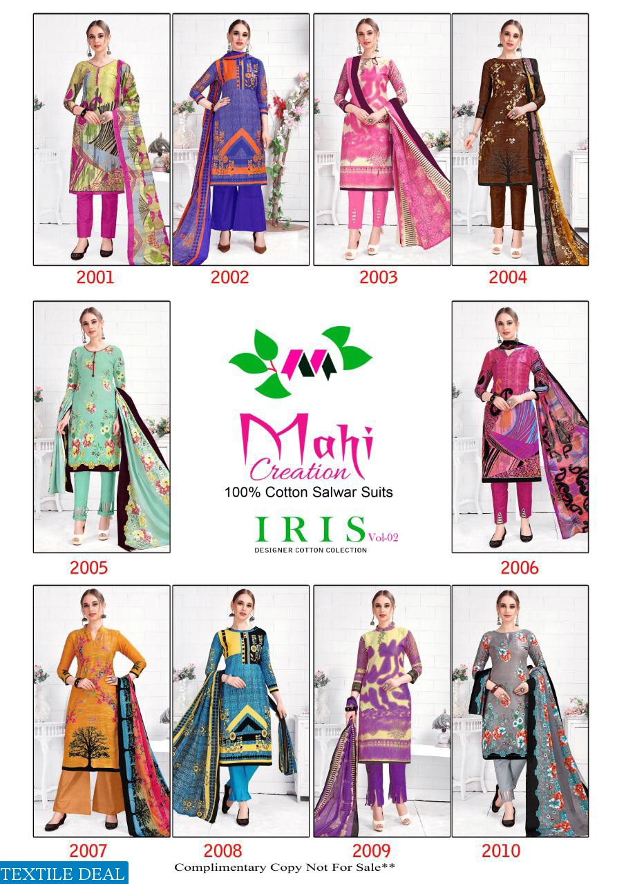Mahi iris Vol-2 Wholesale Designer Cotton Printed Dress material