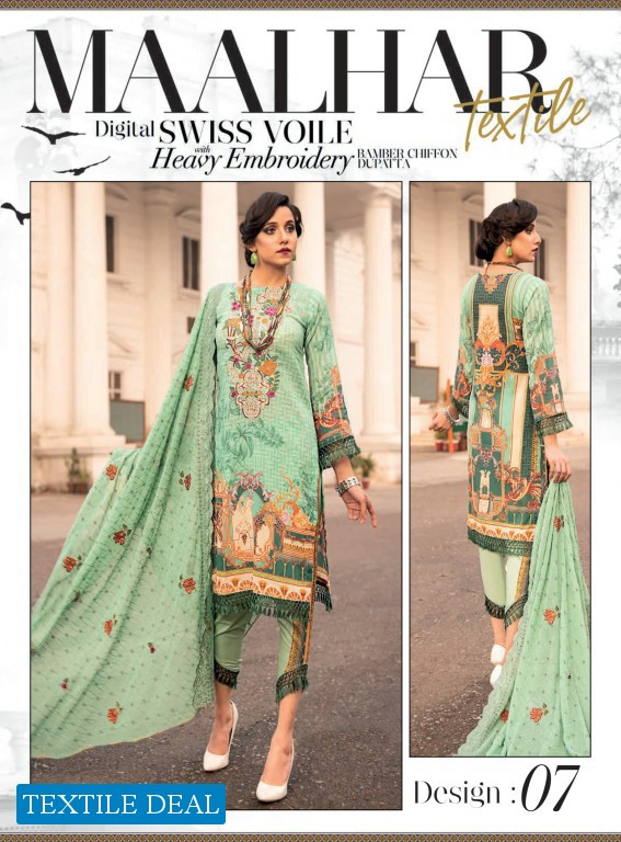 Maalhar Swiss Voile With Heavy Embroidery Pakistani Salwar Kameez