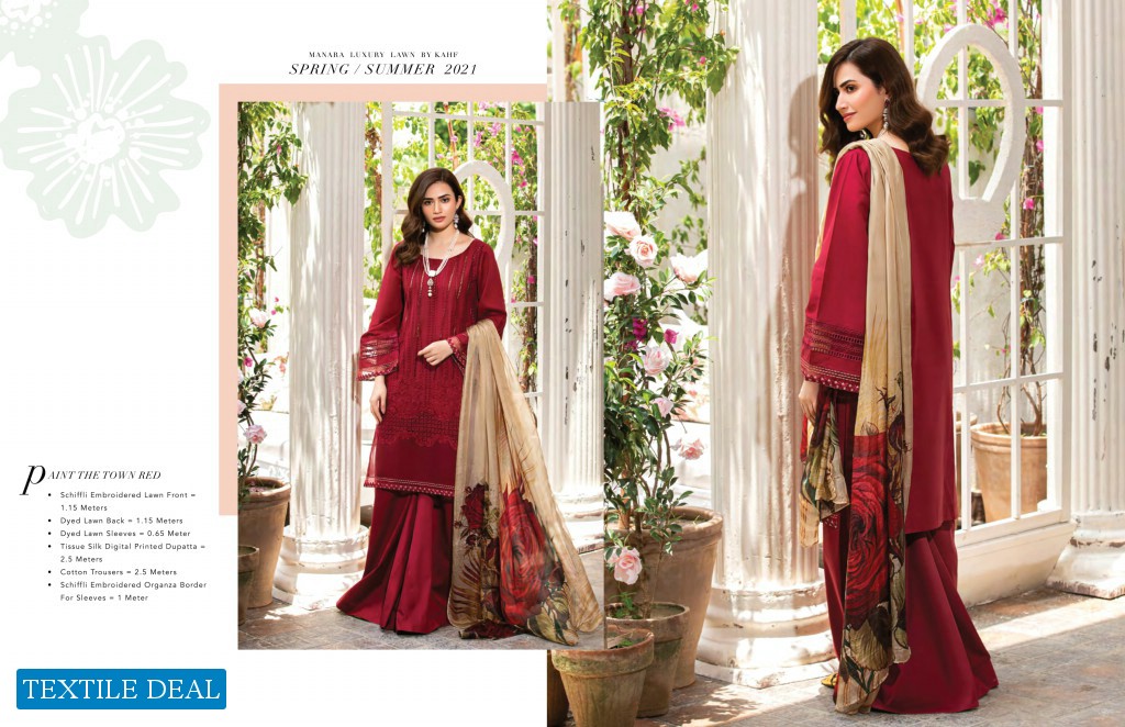 Manara Luxury Lawn By Kahf 2021 Wholesale Branded Pakistani Dress