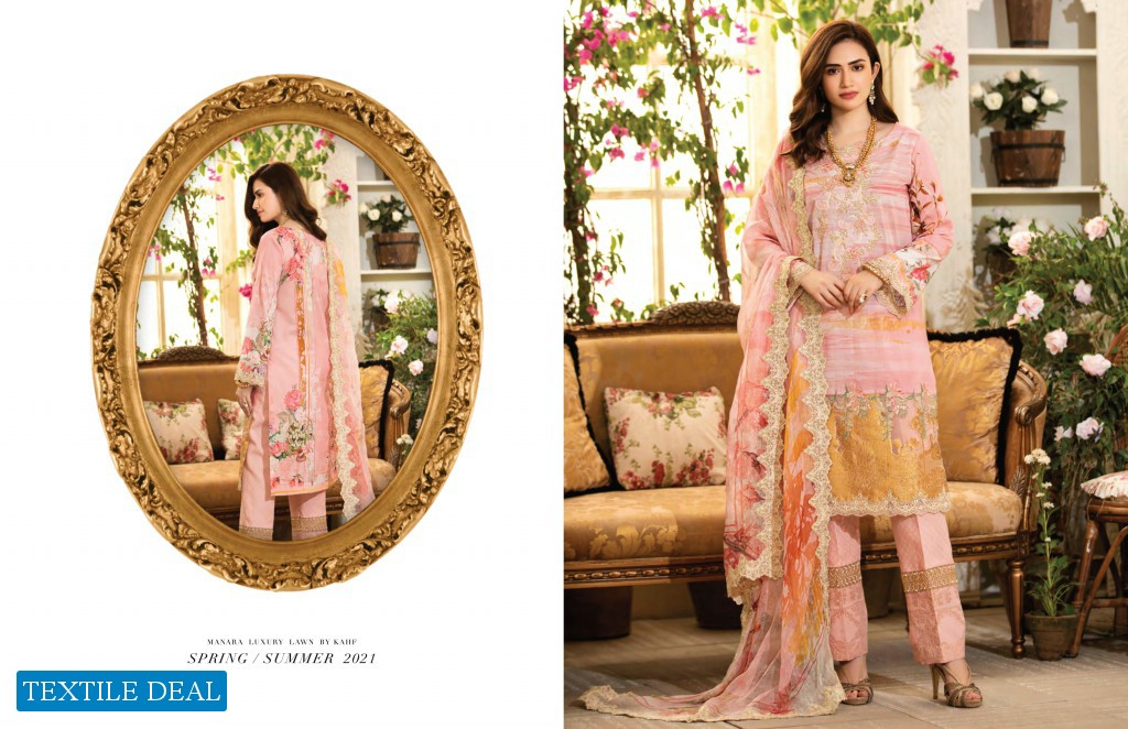 Manara Luxury Lawn By Kahf 2021 Wholesale Branded Pakistani Dress