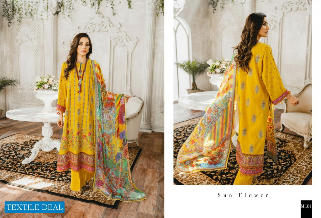 Maryum N Maria Luxury Lawn Wholesale Rate Branded Pakistani Suits