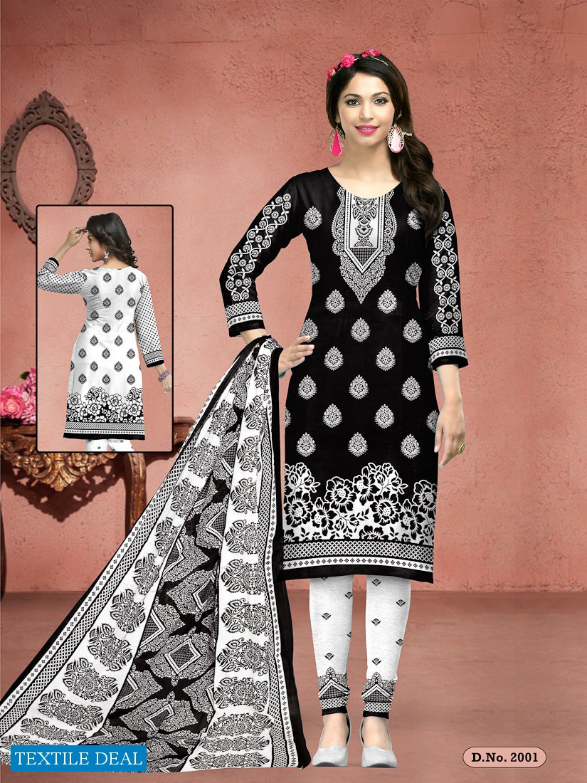 Meenaxi Black Queen Wholesale Cotton Dress Material