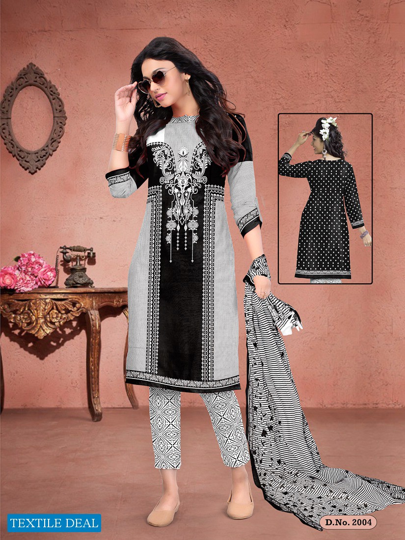 Meenaxi Black Queen Wholesale Cotton Dress Material