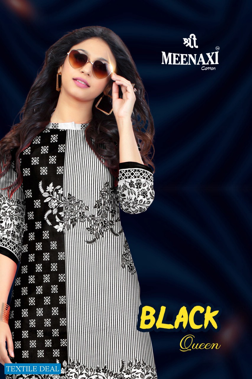 Meenaxi Black Queen Wholesale Cotton Dress Material