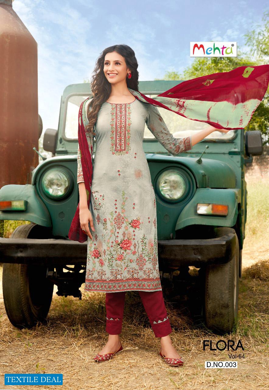 Mehta Flora vol-64 Wholesaler Printed Dress Material