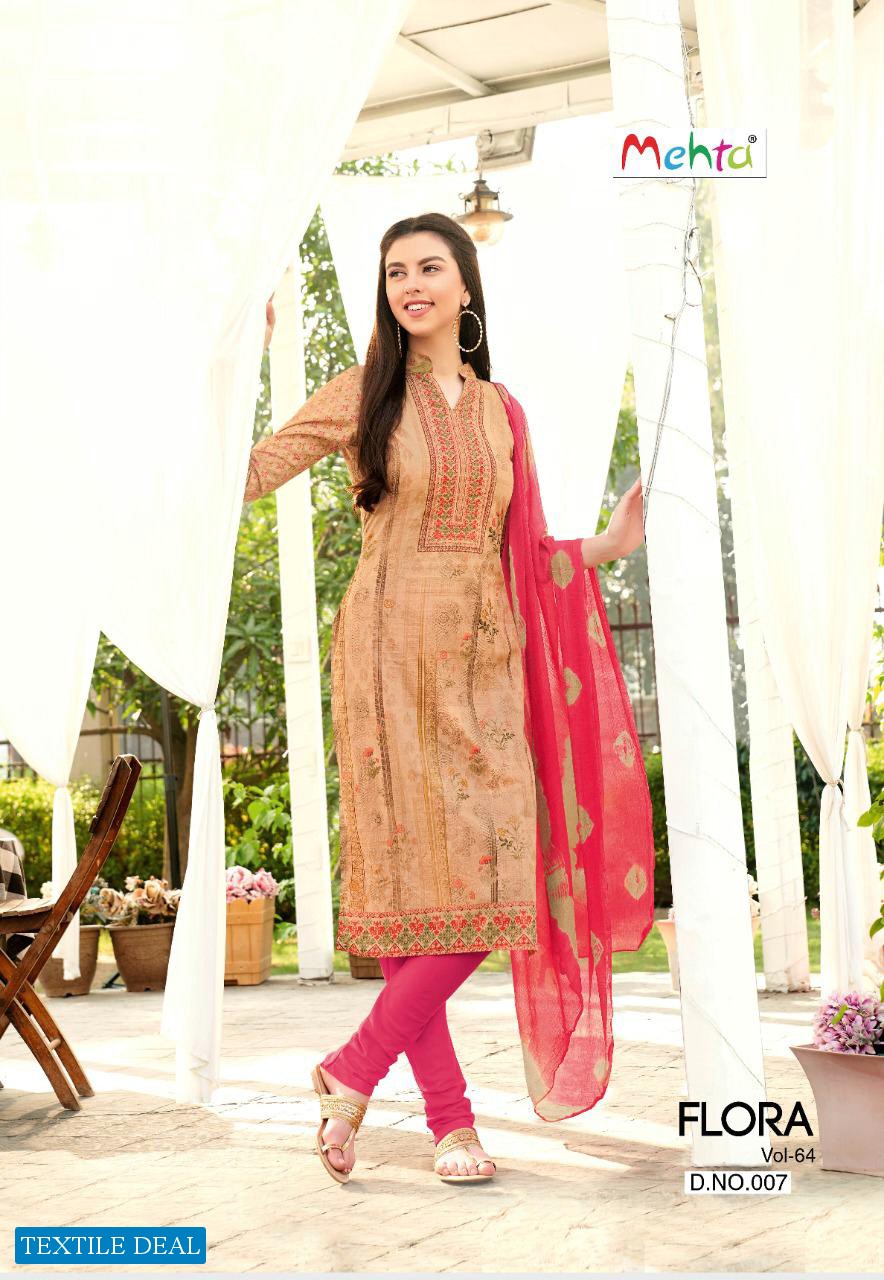 Mehta Flora vol-64 Wholesaler Printed Dress Material