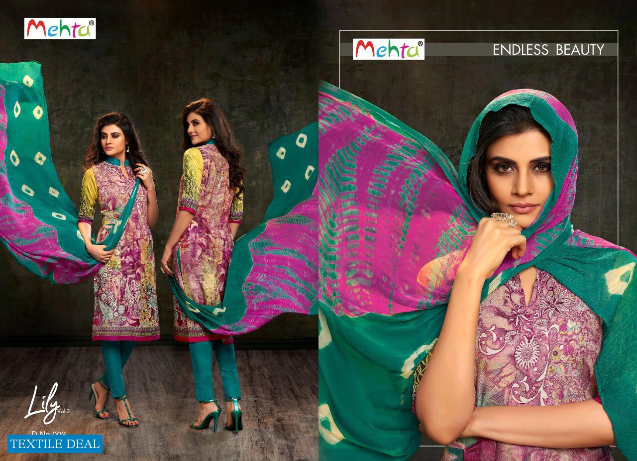 Mehta Lily vol-3 Wholesale Dress Material