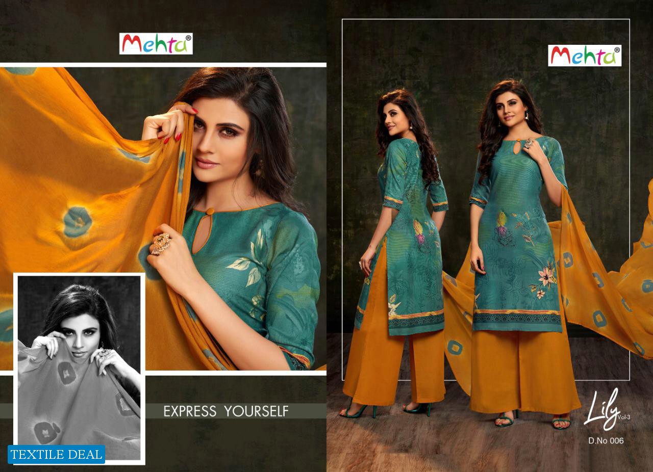 Mehta Lily vol-3 Wholesale Dress Material