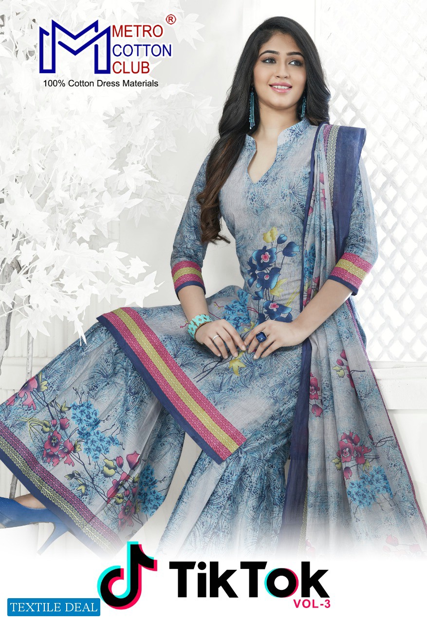 Metro Cotton Club Tik Tok Vol-3 Wholesale Dress Material