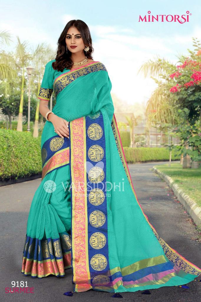Mintorsi Surmee Wholesaler Cotton Silk Ethnic Sarees