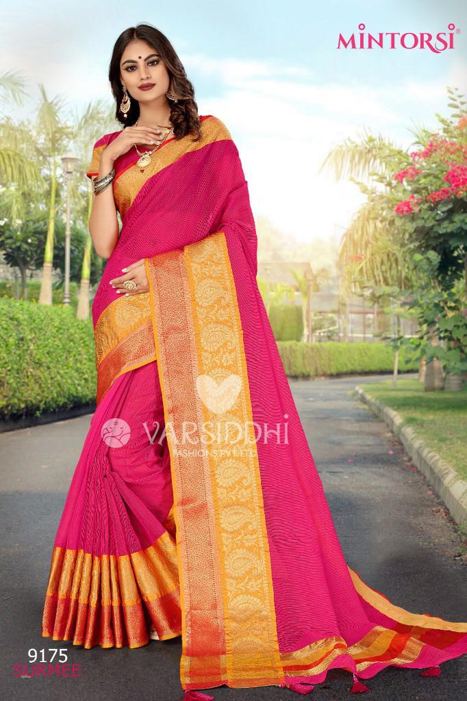 Mintorsi Surmee Wholesaler Cotton Silk Ethnic Sarees