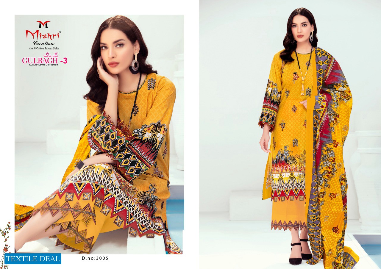 Mishri Gulbagh Vol-3 Luxury Lawn Printed Dress Material