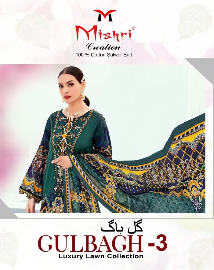 Mishri Gulbagh Vol-3 Luxury Lawn Printed Dress Material