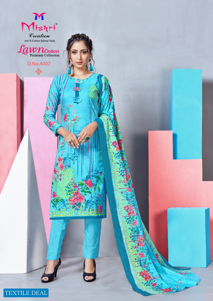 Mishri Lawn Karachi Cotton Vol-4 Wholesale Shopping Lawn Printed Dress Material
