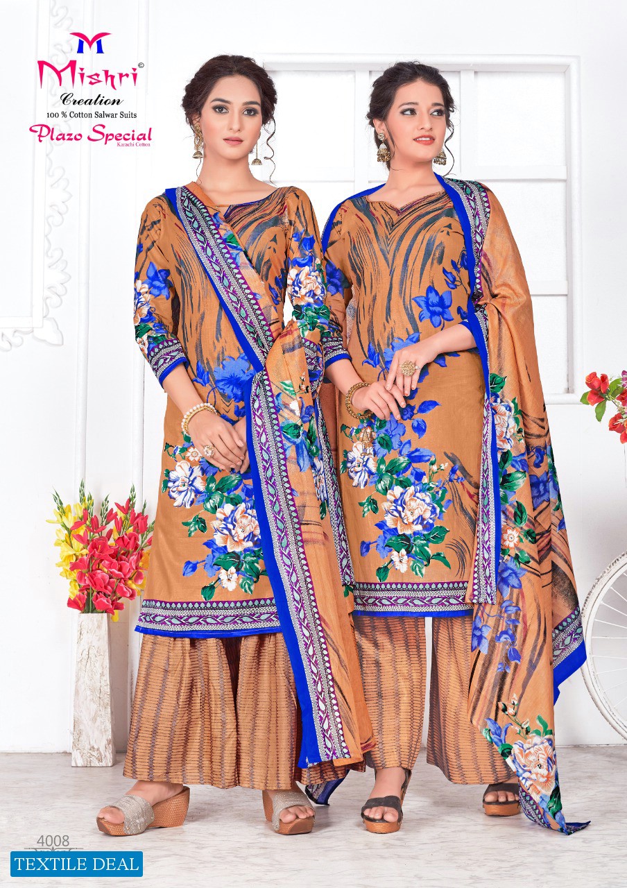 Mishri Plazo Special Vol-4 Wholesale Karachi Cotton Dress Material